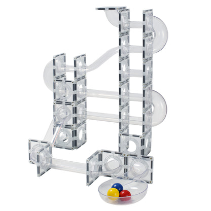 MNTL Magnetic Tiles 120 Teile Ball Run Transparent Pack - Magnetische Kugelbahn