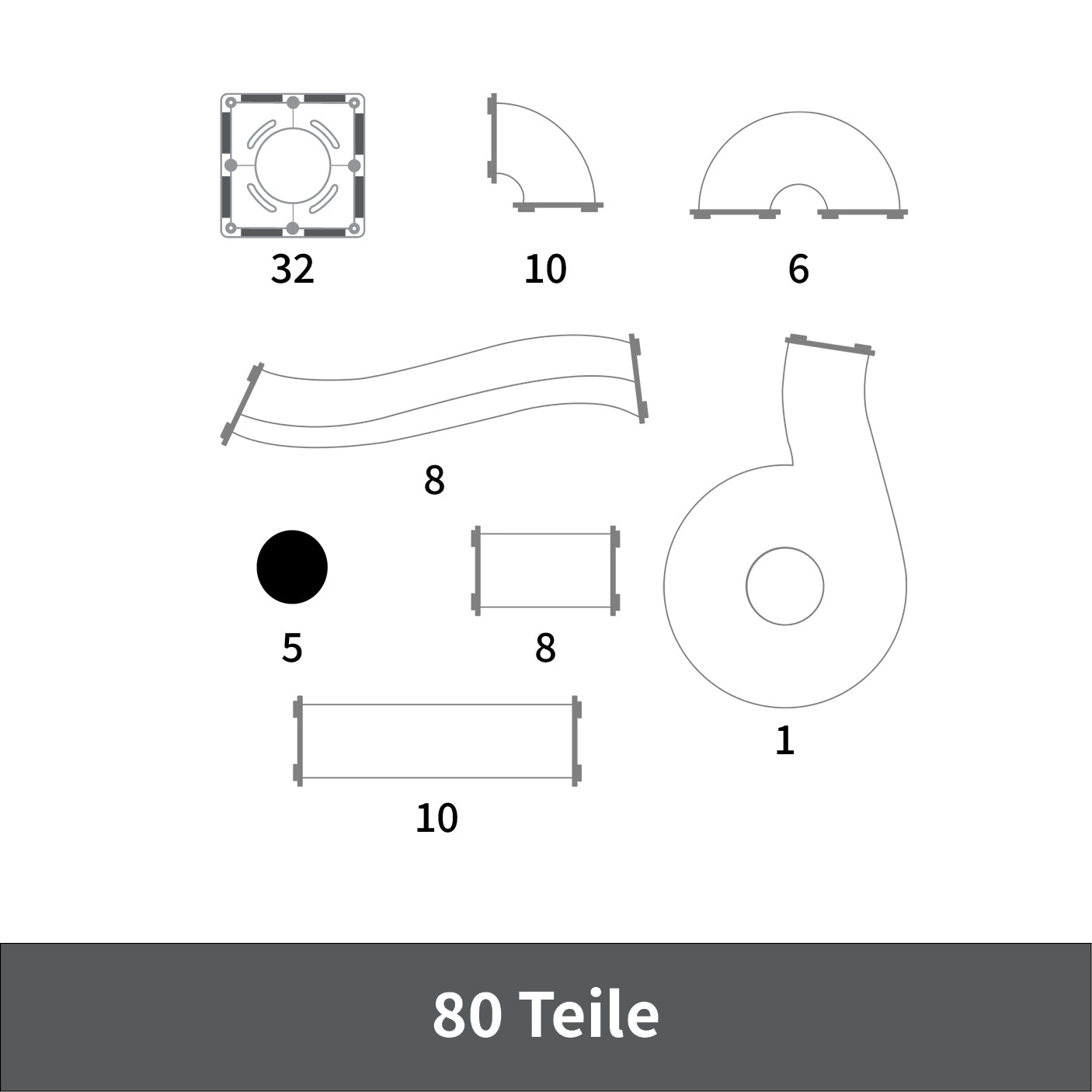 MNTL Magnetic Tiles 80 Teile Ball Run Pastell Pack - Magnetische Kugelbahn