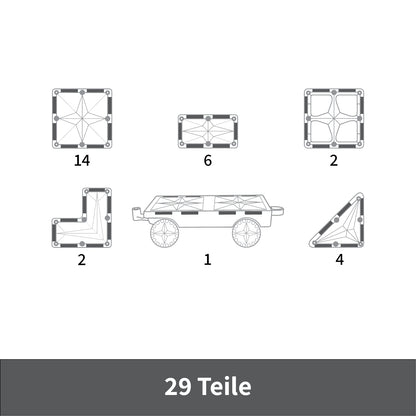 MNTL Magnetic Tiles 29 Teile Small Rainbow Pack - Magnetische Bausteine