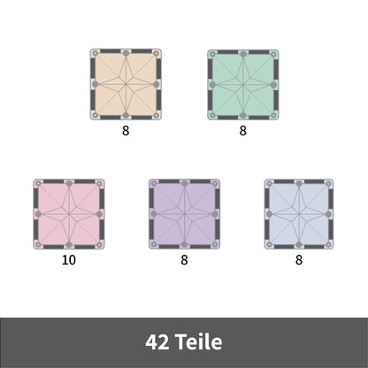 MNTL Magnetic Tiles 42 Teile Square Pastel Pack - Magnetische Bausteine