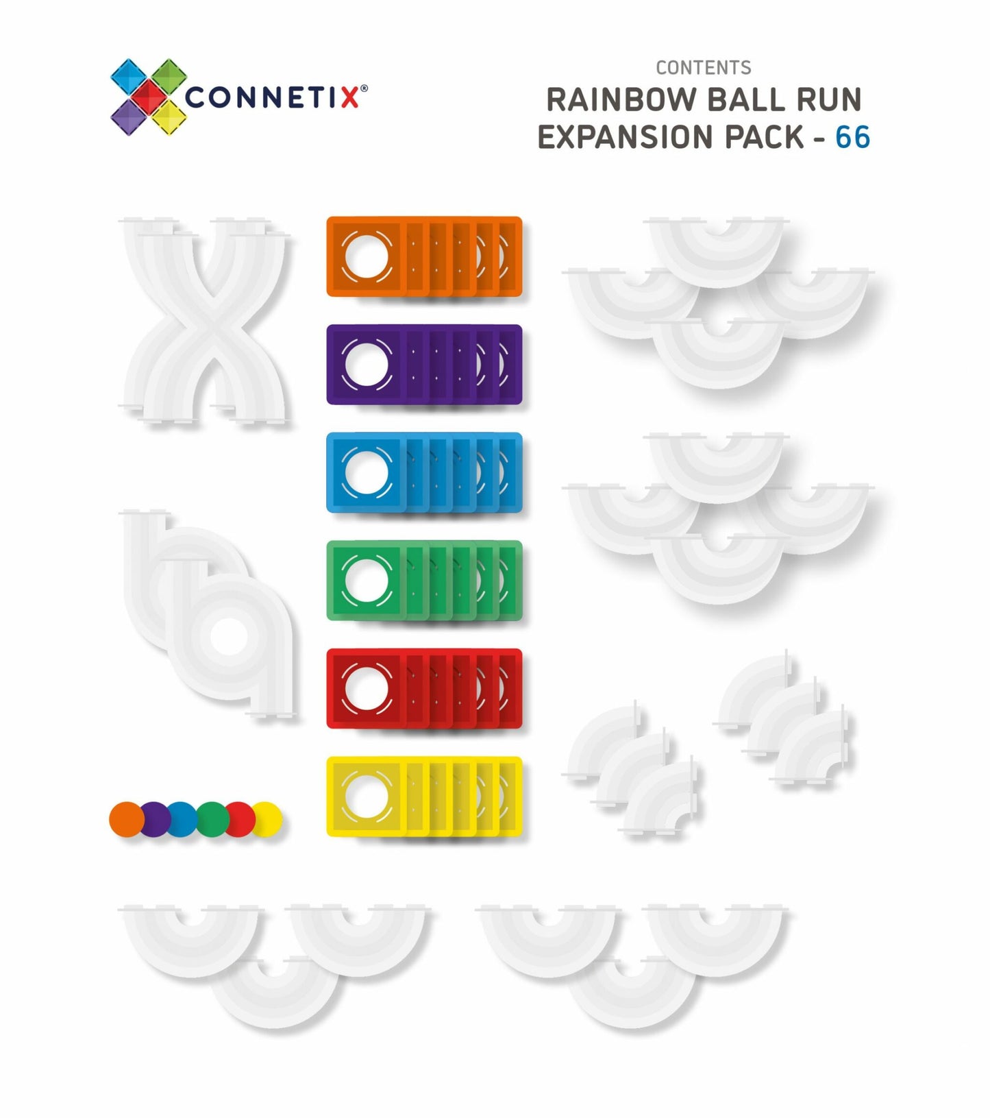 Connetix 106 pièces Pastel Ball Run Pack, Marble Run - Blocs de construction magnétiques