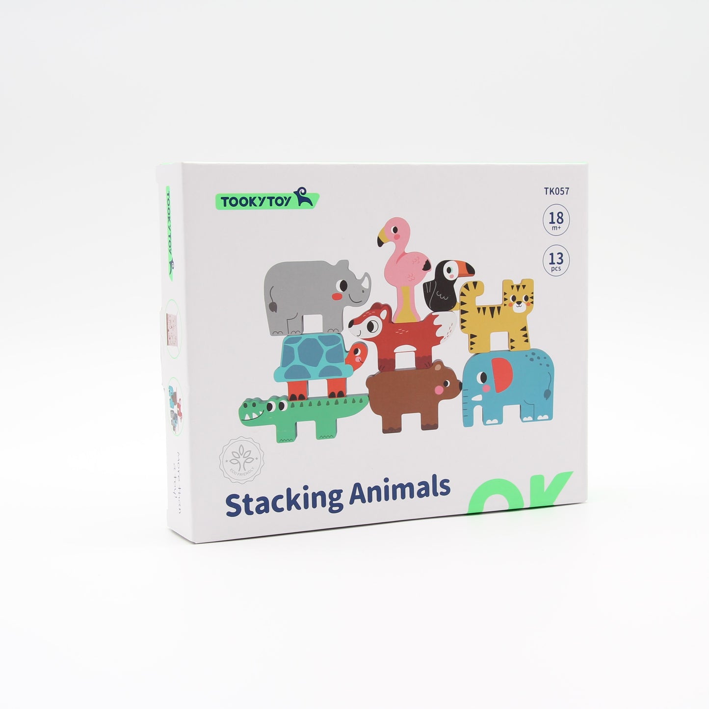 Tooky Toy Stapelspiel, Tiere stapeln und balancieren - nachhaltiges Holz, TK057