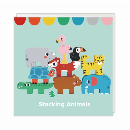 Tooky Toy Stapelspiel, Tiere stapeln und balancieren - nachhaltiges Holz, TK057