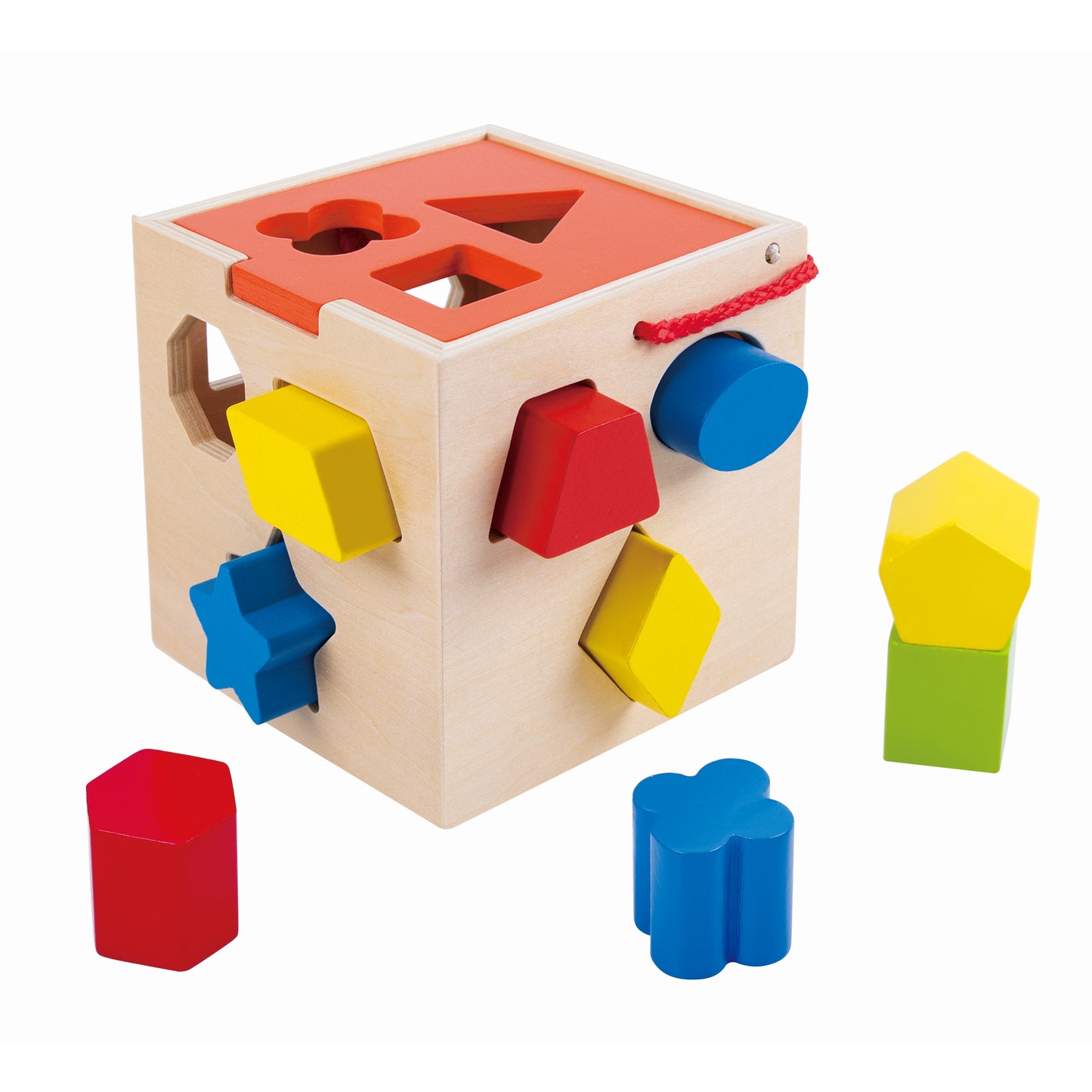 Tooky Toy Sortierspielzeug Steckwürfel Formen - nachhaltiges Holz, TKA977