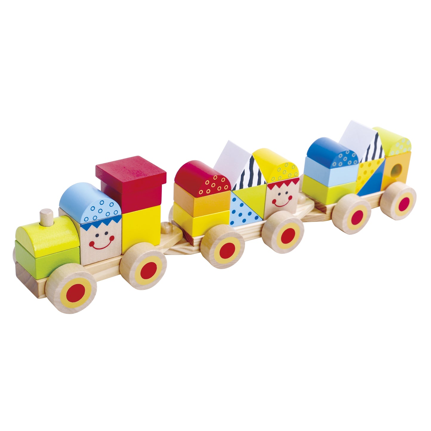 Tooky Toy Stapelspiel Zug-Set - nachhaltiges Holz, TKB383