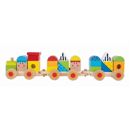 Tooky Toy Stapelspiel Zug-Set - nachhaltiges Holz, TKB383