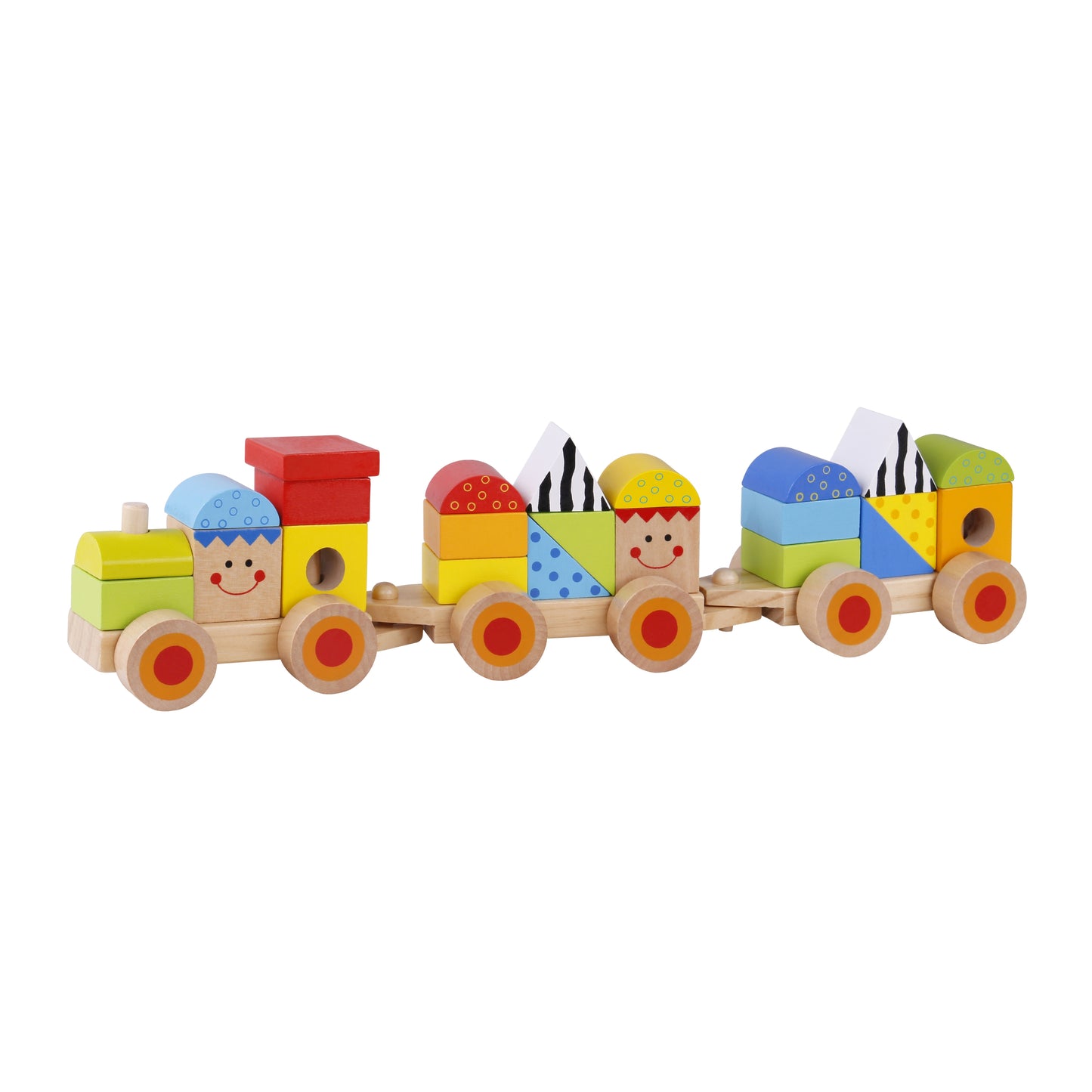 Tooky Toy Stapelspiel Zug-Set - nachhaltiges Holz, TKB383