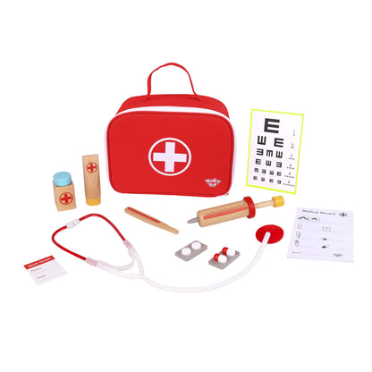 Tooky Toy Doktor Arzt-Set mit Tasche - nachhaltiges Holz, TKC567