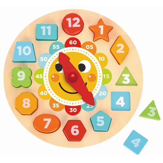 Tooky Toy Uhr und Puzzle - nachhaltiges Holz, TL675