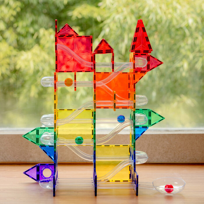 MNTL Magnetic Tiles 100 Teile Ball Run Rainbow Pack - Magnetische Kugelbahn – Bild 3