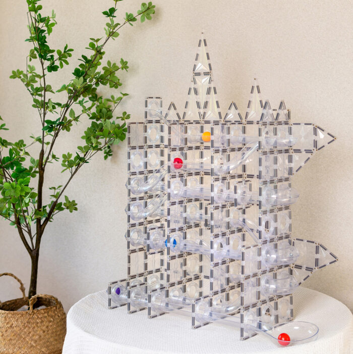 MNTL Magnetic Tiles 120 Teile Ball Run Transparent Pack - Magnetische Kugelbahn – Bild 3