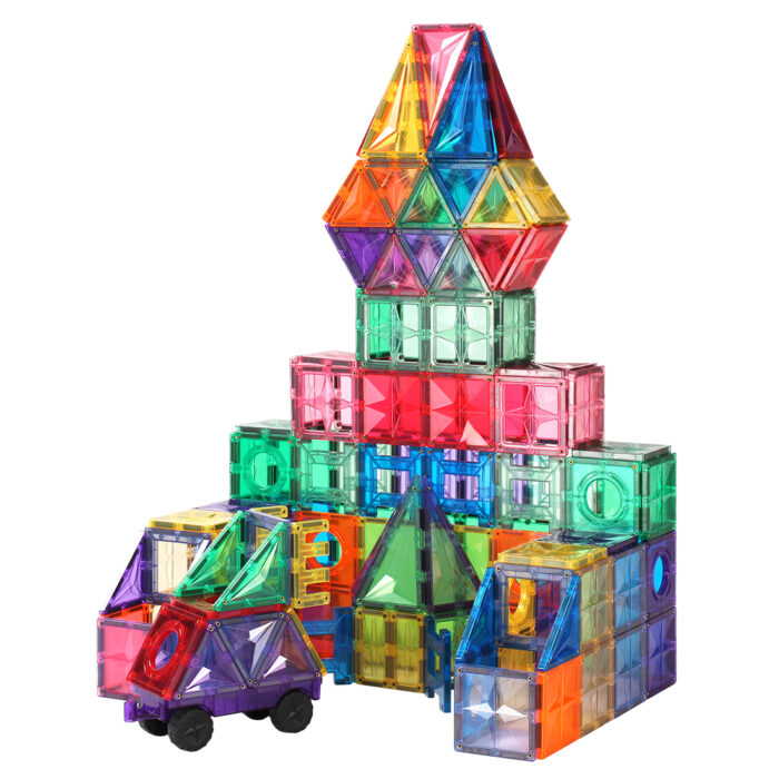 MNTL Magnetic Tiles 212 Teile Family Pack + Ball Run - Magnetische Bausteine - Magnetische Kugelbahn – Bild 5