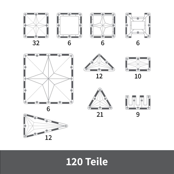 MNTL Magnetic Tiles 120 Teile Pastel Pack - Magnetische Bausteine – Bild 7