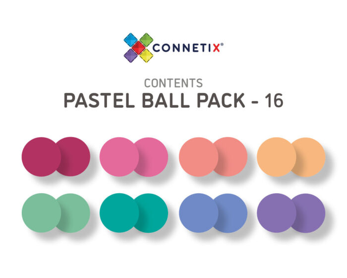 Connetix Tiles 16 Teile Pastel Ball Pack, Ersatzkugeln für Magnetische Kugelbahnen – Bild 3