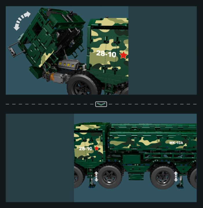 Mould King 20008 - LKW CJ-10 mit Marschflugkörper – Bild 3