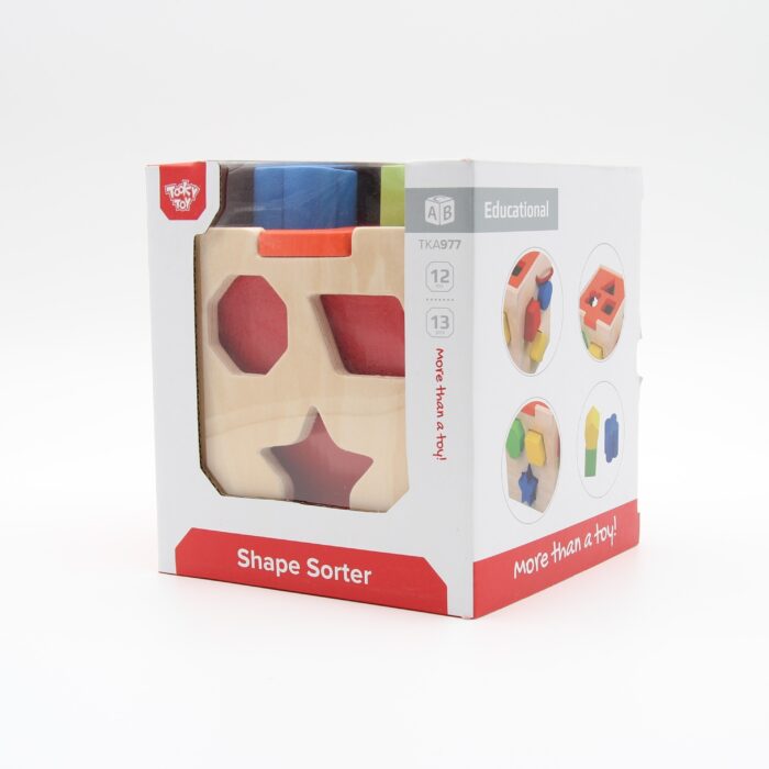 Tooky Toy Sortierspielzeug Steckwürfel Formen - nachhaltiges Holz, TKA977 – Bild 2