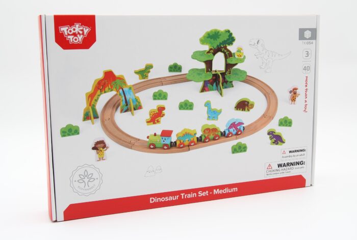 Tooky Toy Zug-Set Dinosaurier - nachhaltiges Holz, TKI054 – Bild 5