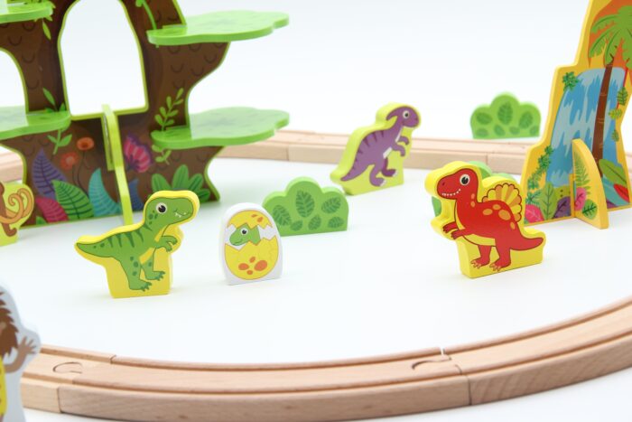 Tooky Toy Zug-Set Dinosaurier - nachhaltiges Holz, TKI054 – Bild 4