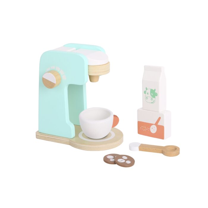 Tooky Toy Kaffeemaschine mit Zubehör - nachhaltiges Holz, TF841