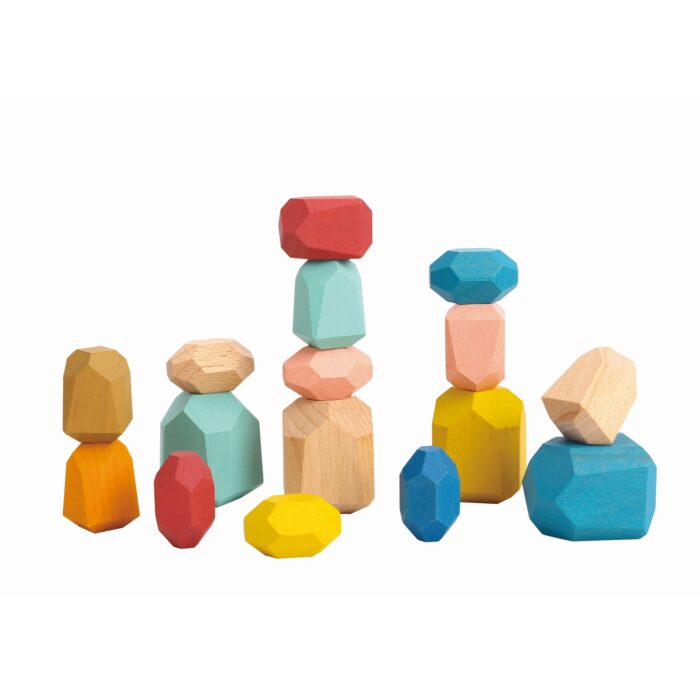 Tooky Toy Balancier Stapelsteine 16 Teile - nachhaltiges Holz, TH299