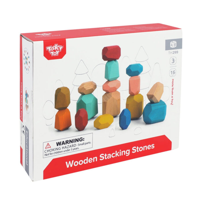 Tooky Toy Balancier Stapelsteine 16 Teile - nachhaltiges Holz, TH299 – Bild 2