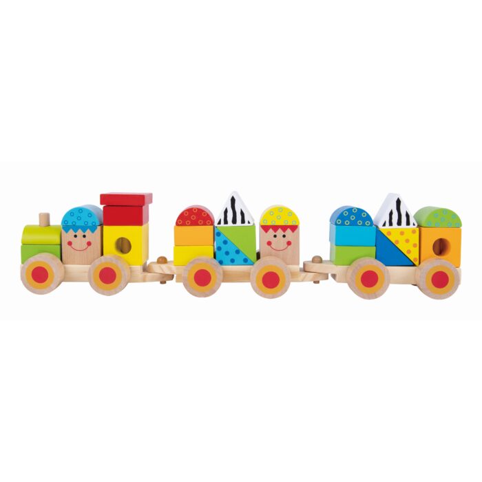 Tooky Toy Stapelspiel Zug-Set - nachhaltiges Holz, TKB383 – Bild 3