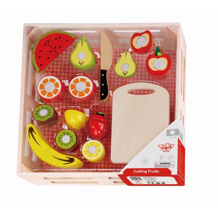 Tooky Toy Obst mit Brett und Messer - nachhaltiges Holz, TKI014 – Bild 2
