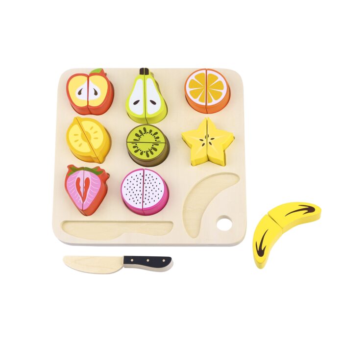Tooky Toy Obst mit Messer zum Schneiden - nachhaltiges Holz, TL040 – Bild 2