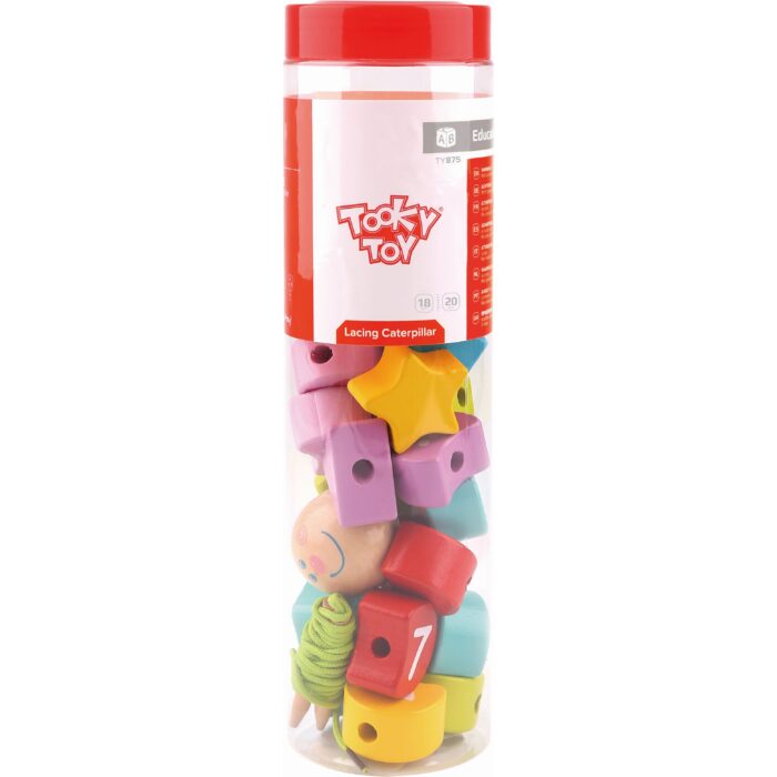 Tooky Toy Raupe zum Auffädeln - nachhaltiges Holz, TY875 – Bild 2
