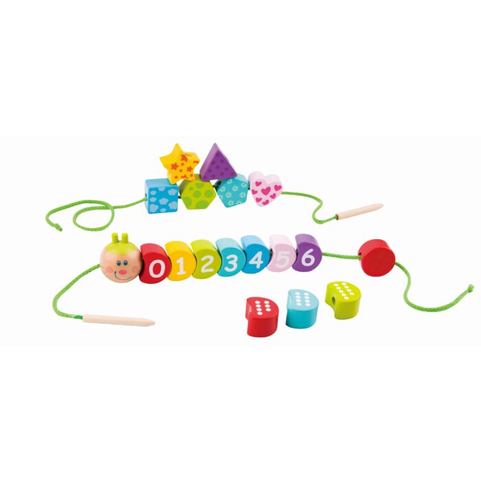 Tooky Toy Raupe zum Auffädeln - nachhaltiges Holz, TY875